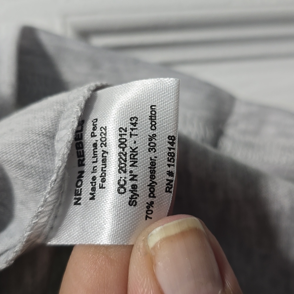 Rebels Light Gray Tee with Neon Logo - Picture 3 of 4